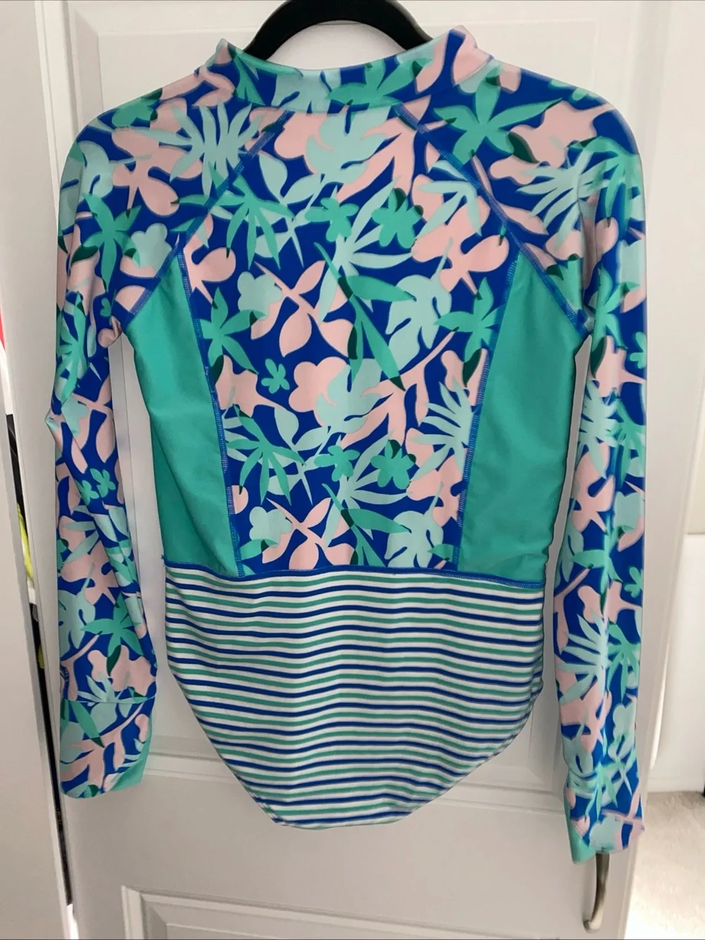 Coolibar Long Sleeve Rash Guard One Piece Swimsuit YOUTH Girls XL